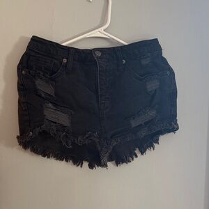Mossimo Supply Co. Black Distressed Jean Shorts